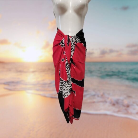 Womens Sarong Cotton Wrap Handpainted Batik Wrapskirt Beach Pareo Beachwear-NEW - Picture 3 of 8